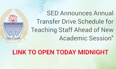 Annual Transfer Drive (ATD) of Teachers, Lectures announced